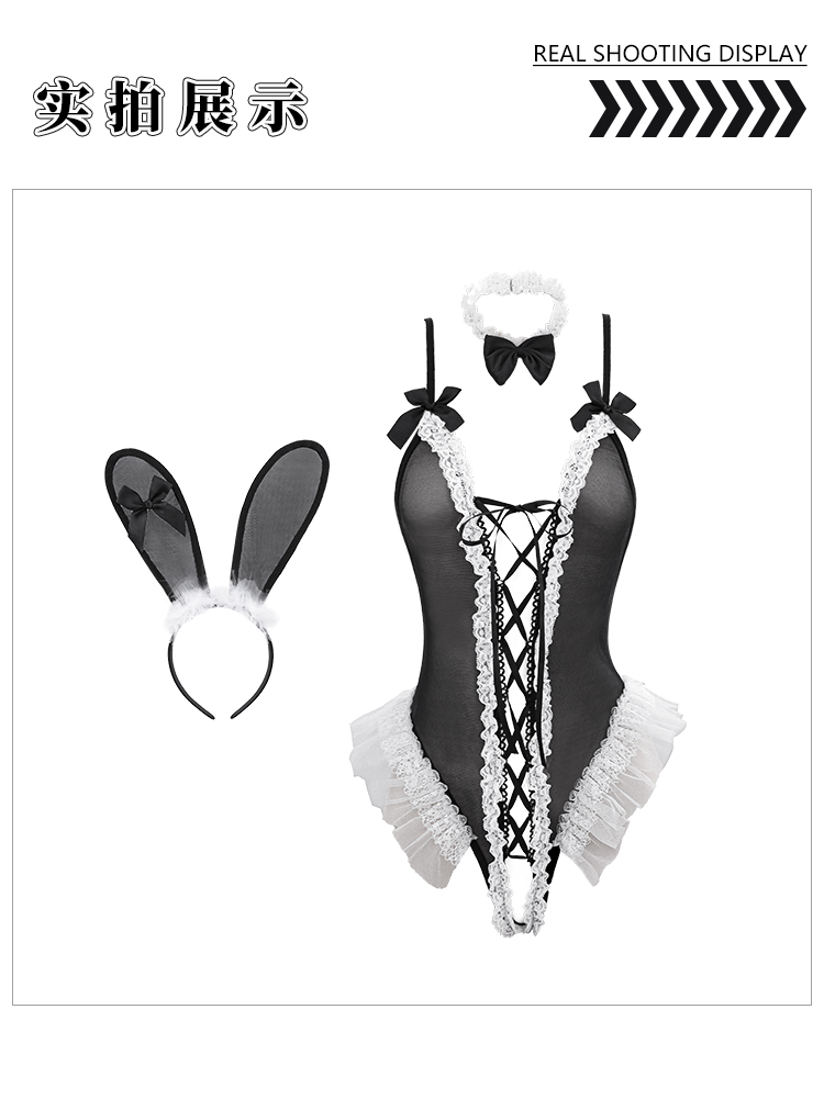 7442兔女郎绑带开裆连体衣套装(图10)