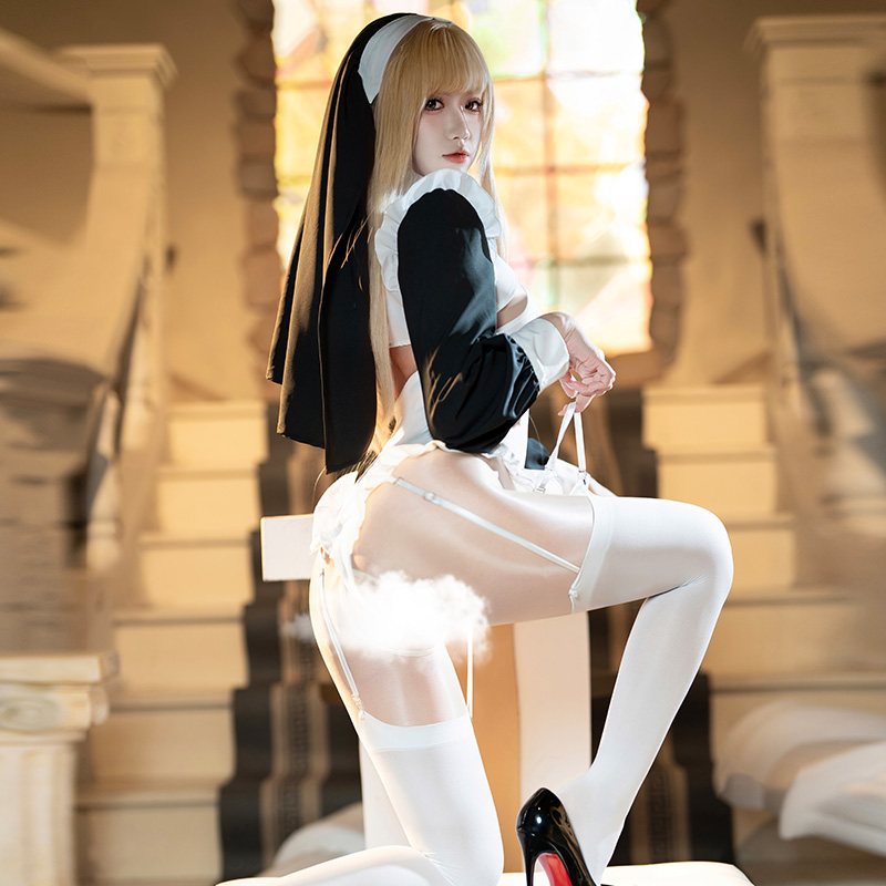 ZY09冥月修女开裆连体衣套装(图5)