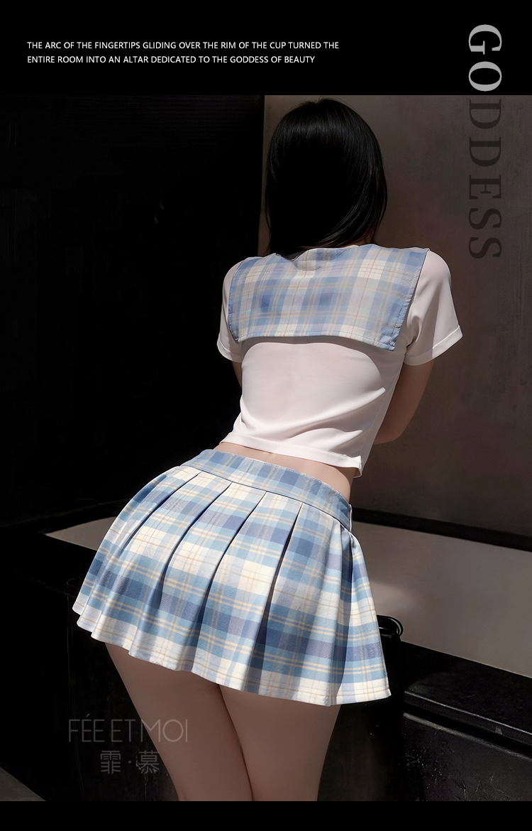 7039日系格子纯情学院装(图12)