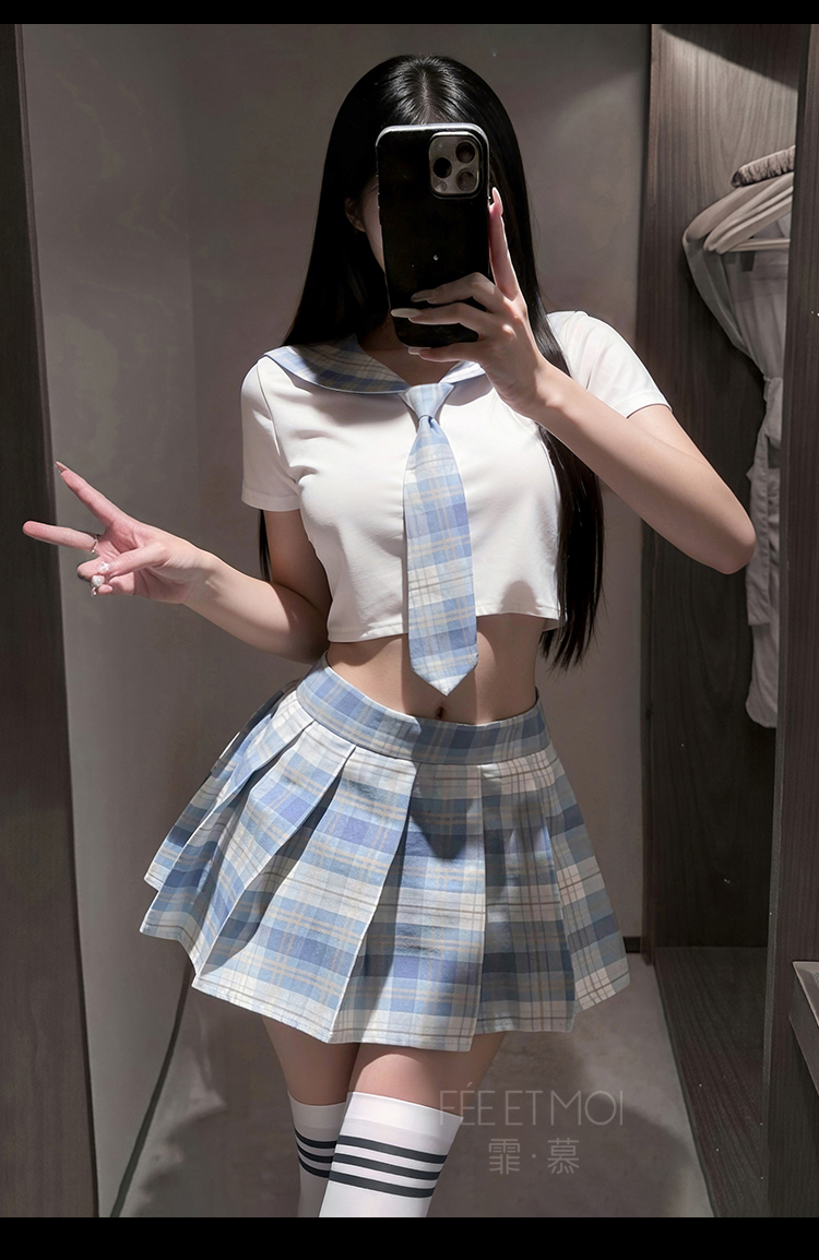 7039日系格子纯情学院装(图11)