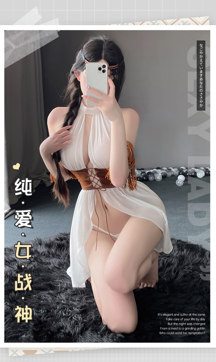 6611西部女郎前开襟绑带套装(图3)