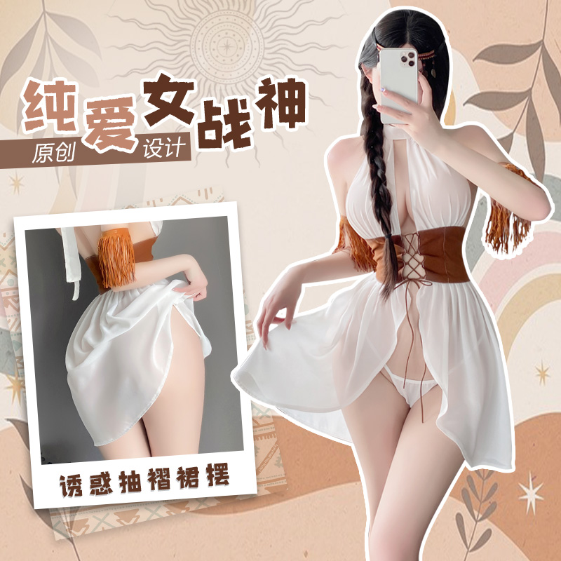 6611西部女郎前开襟绑带套装(图1)