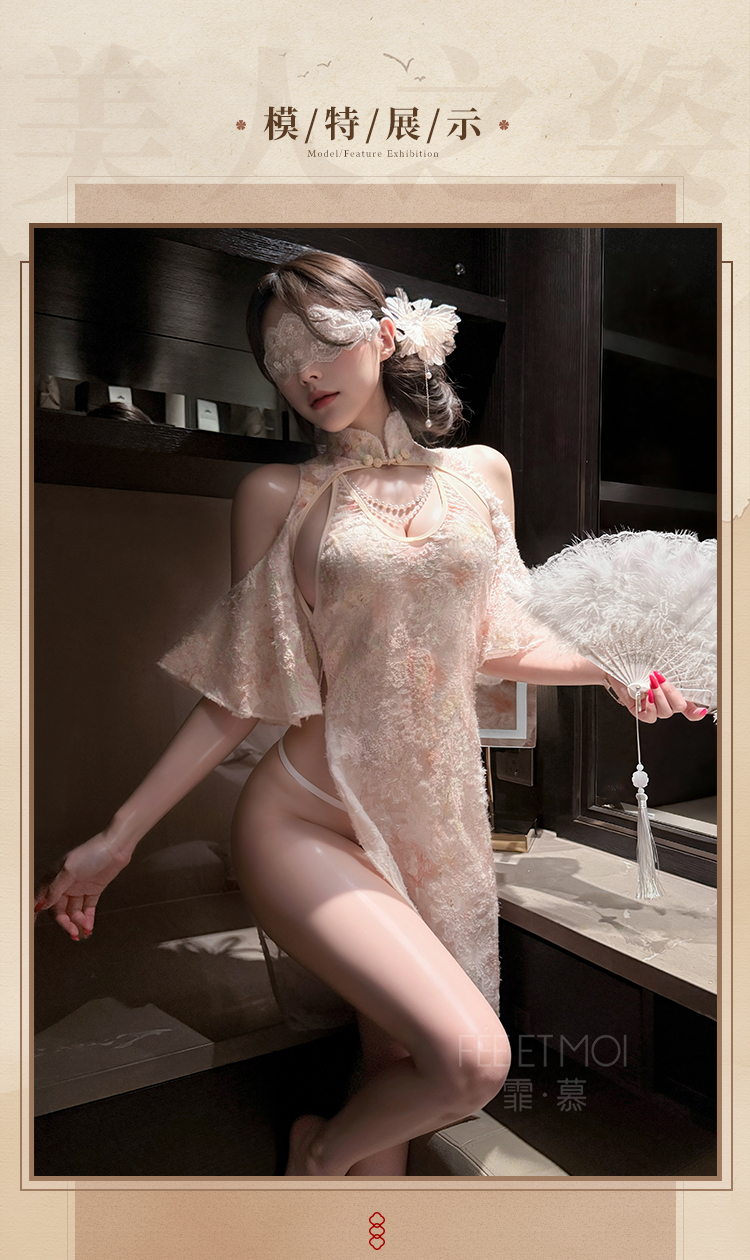 ZY178雪绒佳人珠链盘扣连衣裙(图5)