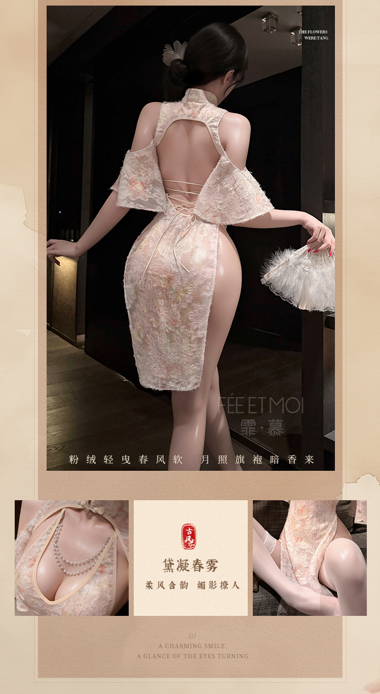 ZY178雪绒佳人珠链盘扣连衣裙(图6)