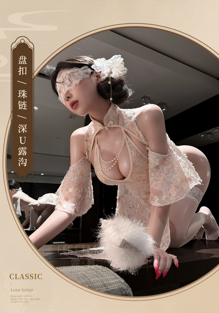 ZY178雪绒佳人珠链盘扣连衣裙(图8)