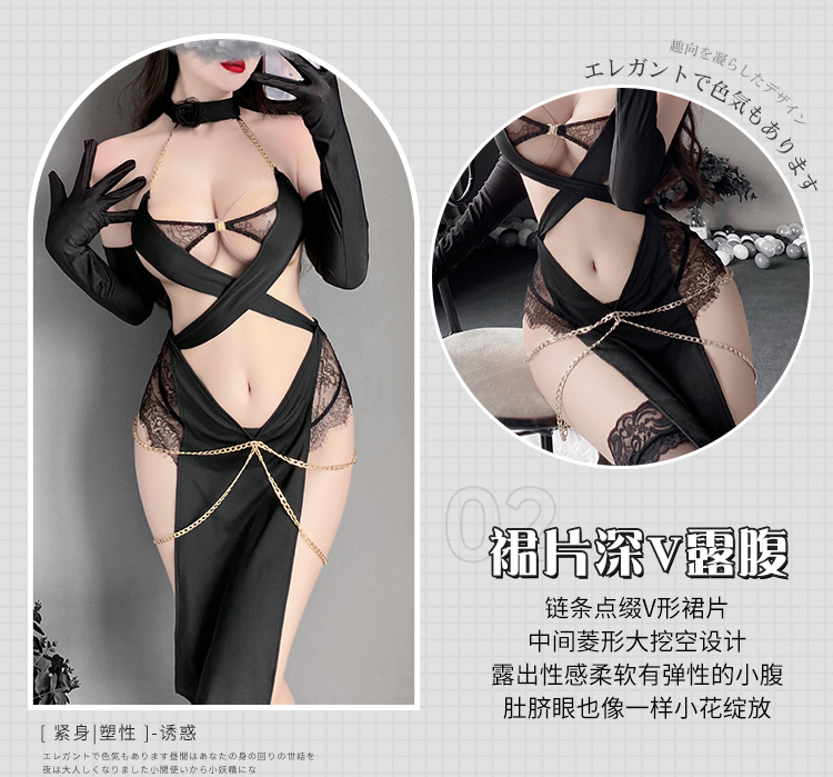 6671埃及猫女金链缀饰连身裙(图5)