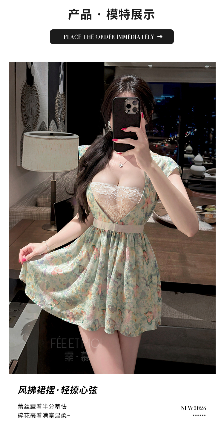 ZY169欲色娇妻印花挂脖连衣裙(图5)