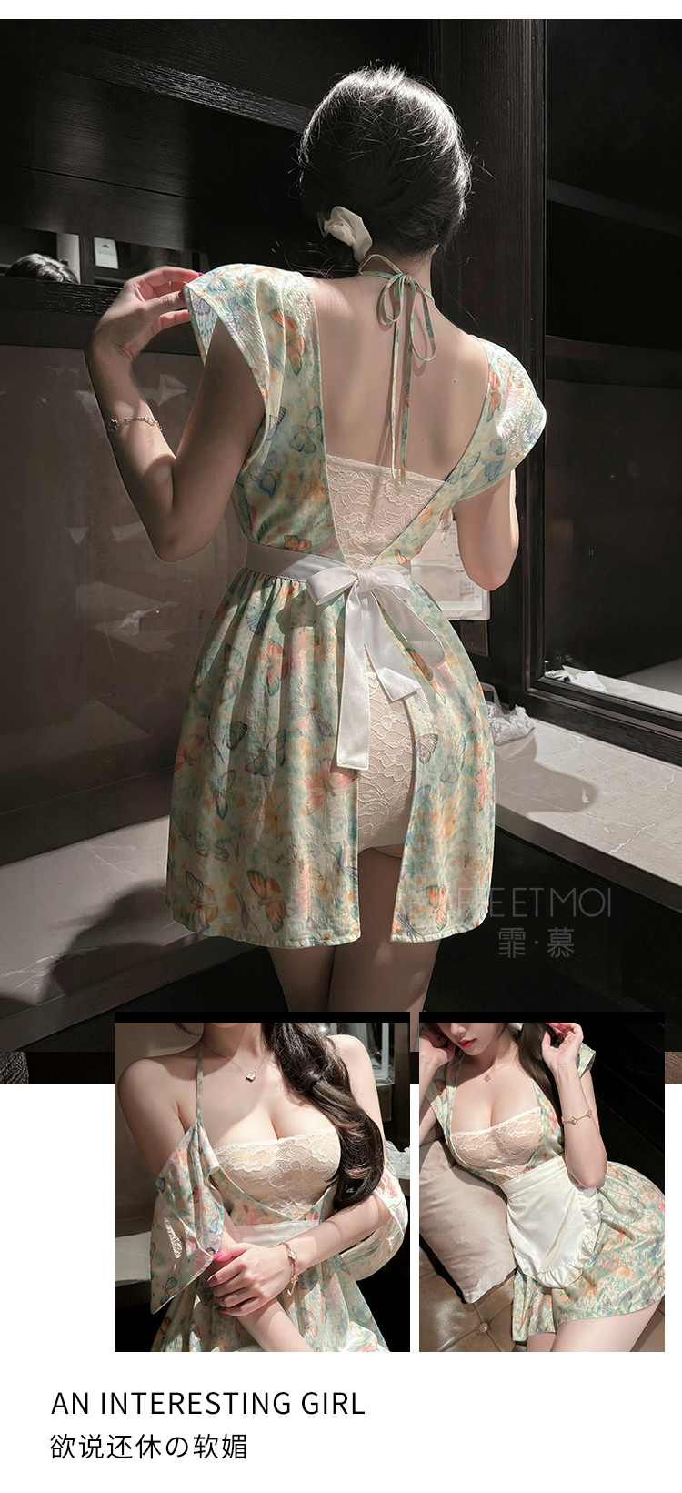 ZY169欲色娇妻印花挂脖连衣裙(图6)