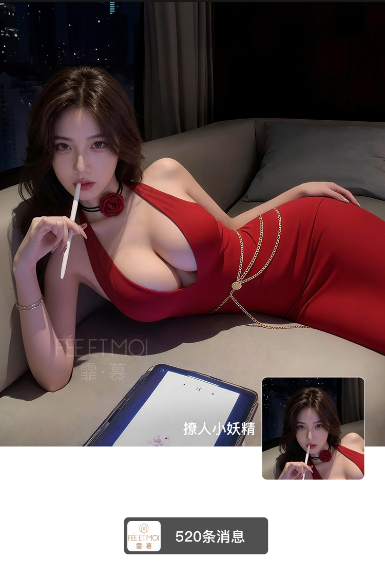 F6247法式名媛深V露臀连衣裙(图6)