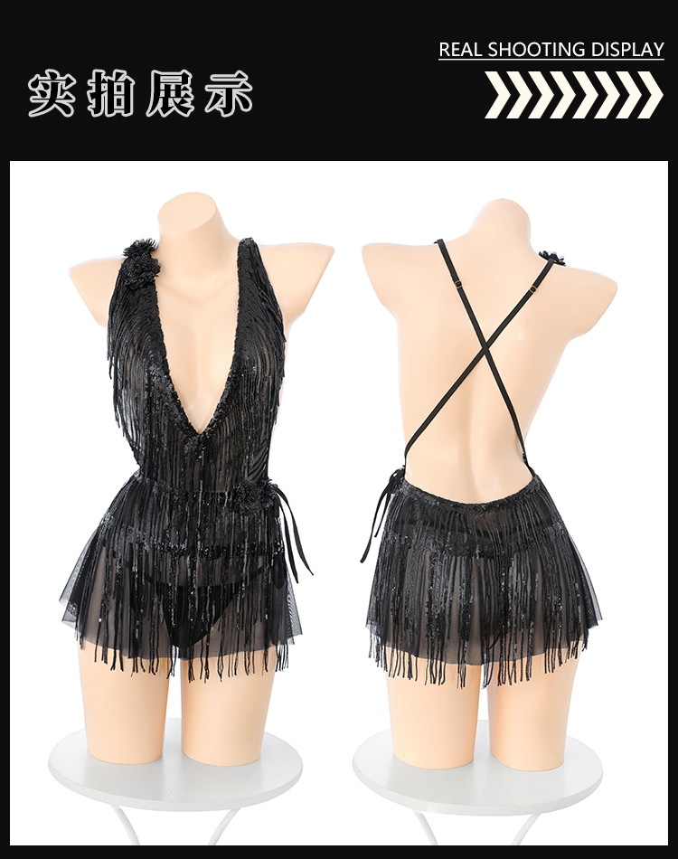 ZY216热辣透视拉丁舞深V流苏裙(图10)