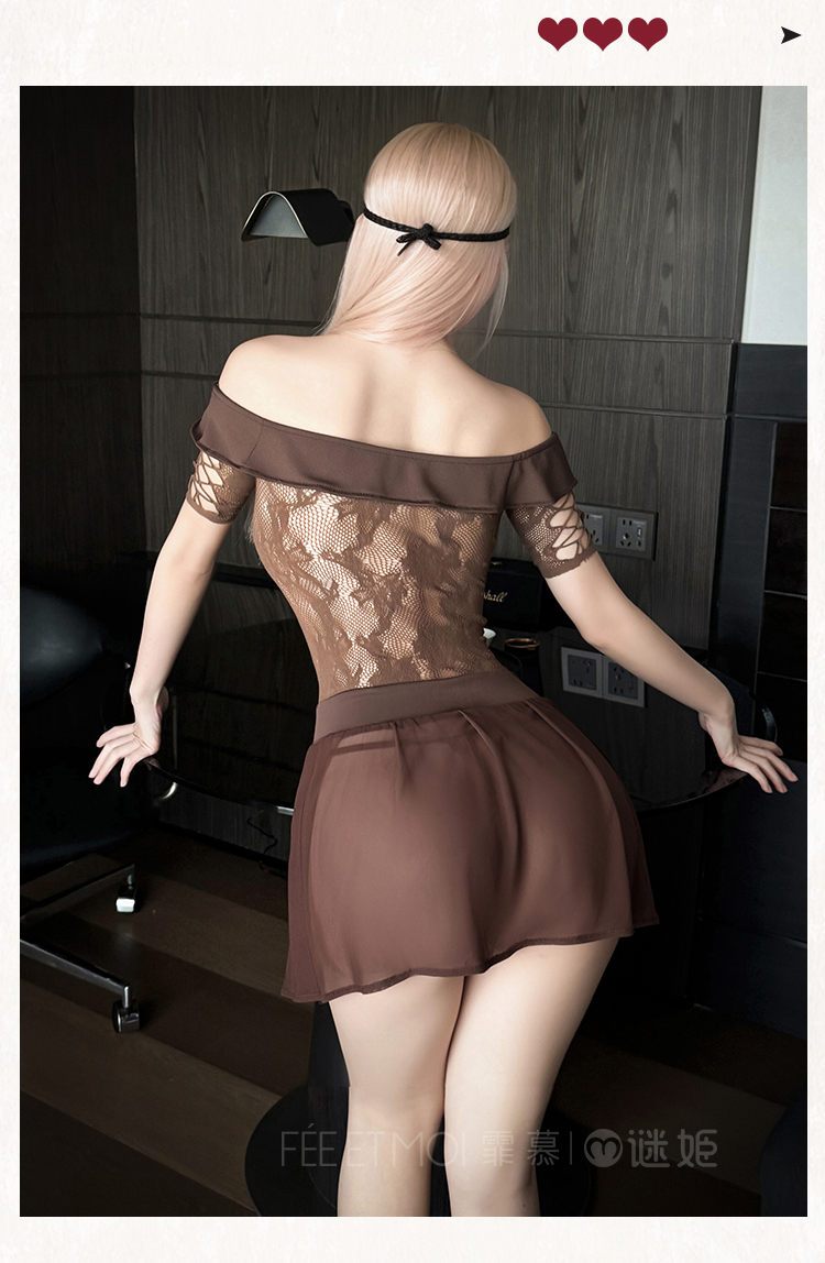 ZY161半糖奶茶透视网衣制服裙(图6)