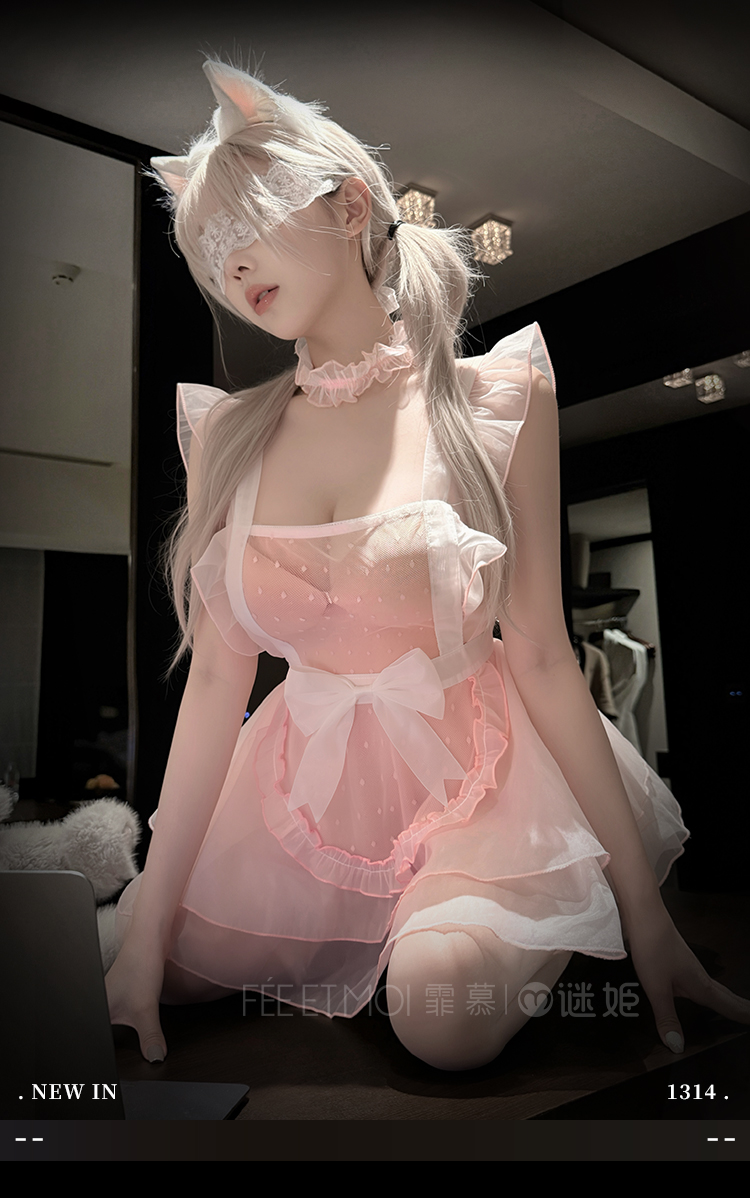 F015甜心奶芙透胸女仆连衣裙(图2)