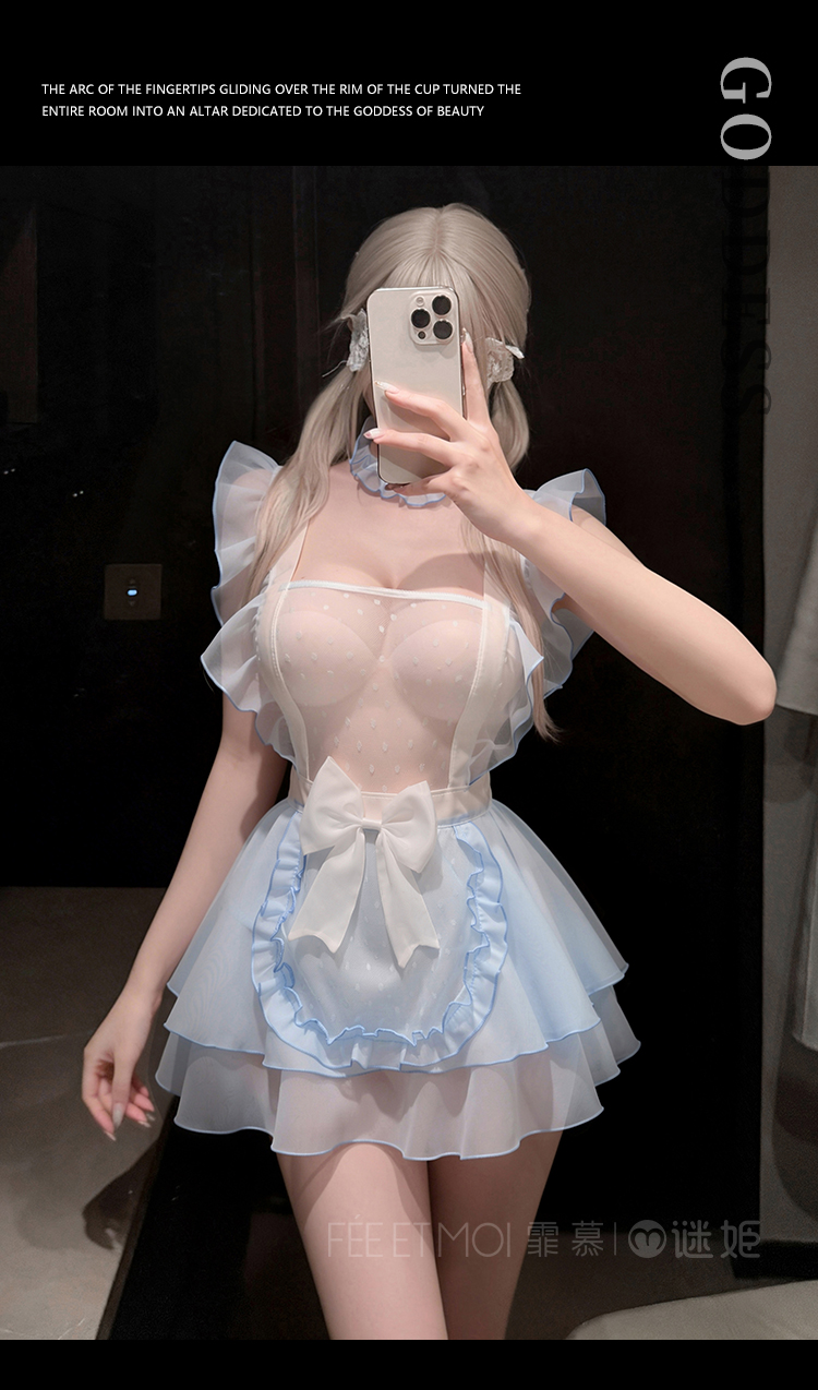 F015甜心奶芙透胸女仆连衣裙(图13)