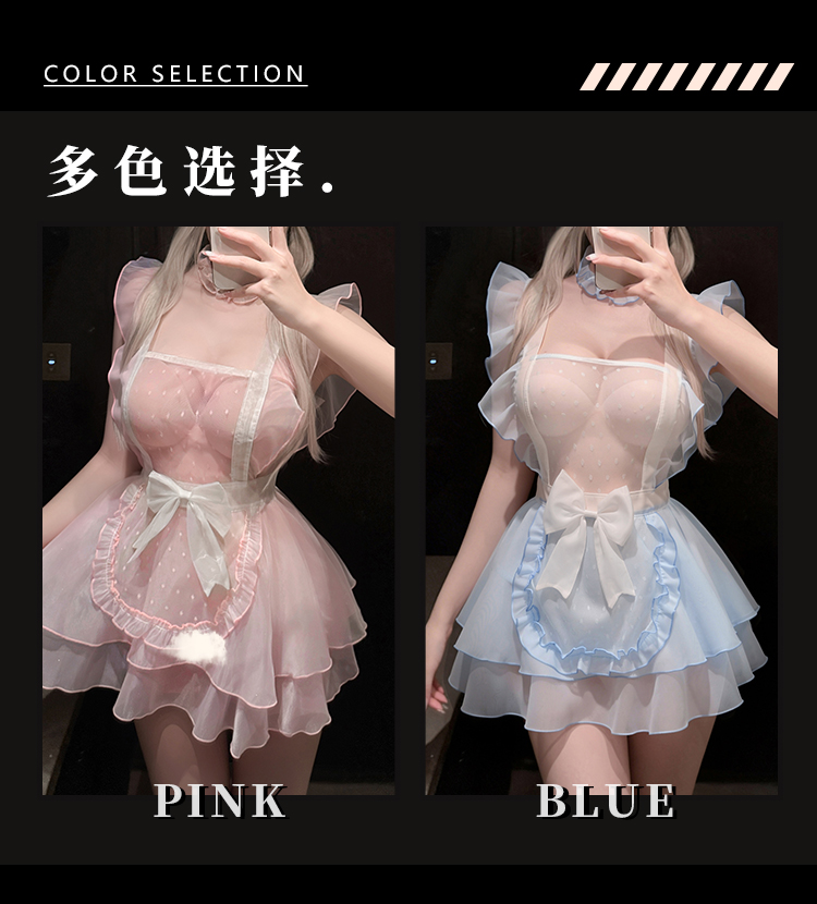 F015甜心奶芙透胸女仆连衣裙(图7)
