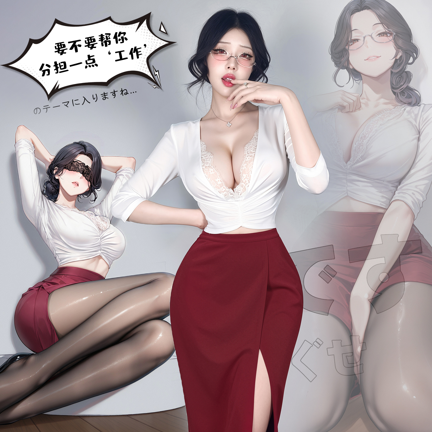 ZY221半熟告白深V露沟秘书装(图1)