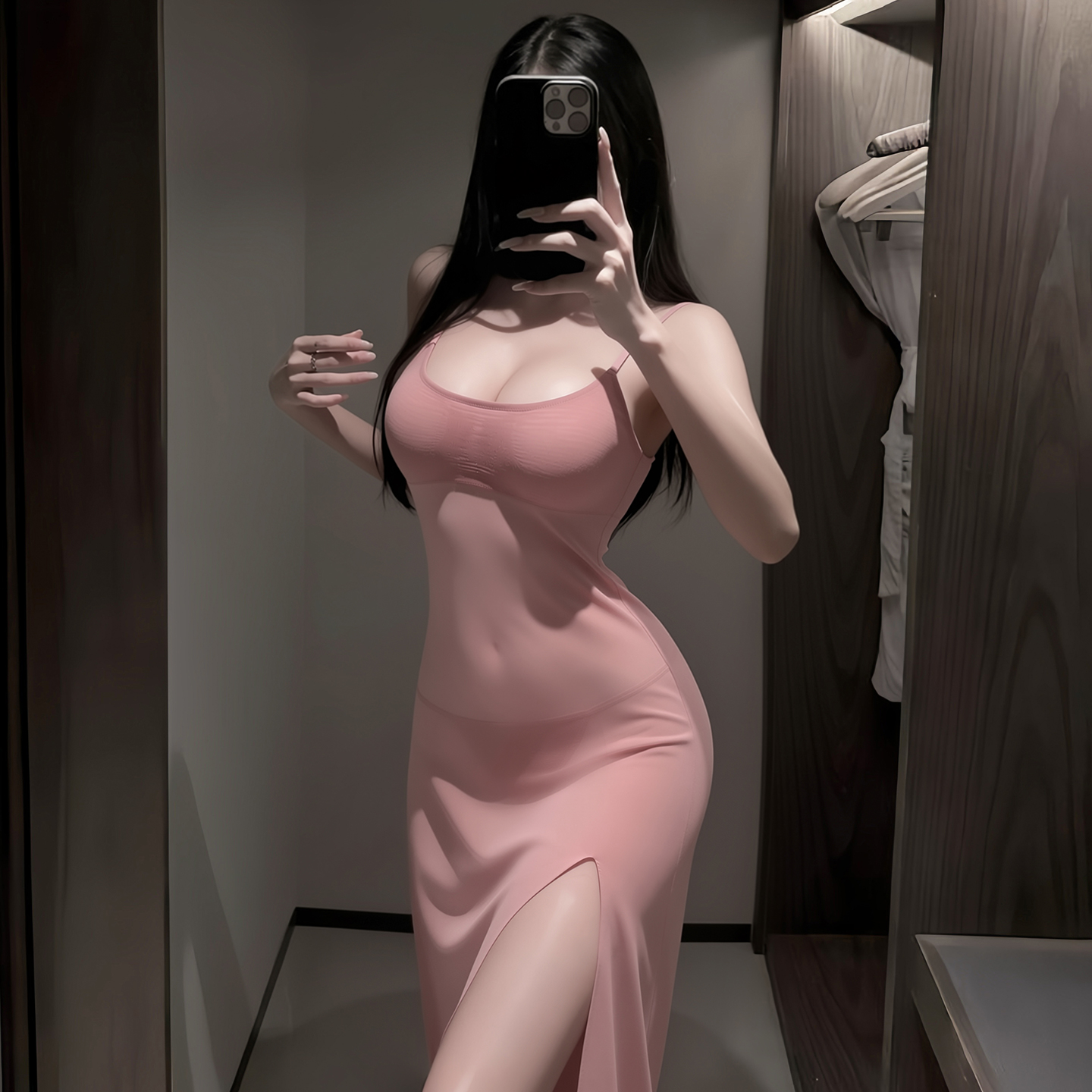 6572侧开衩纯欲吊带后妈裙(图6)